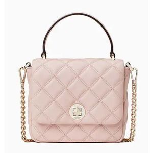 Kate Spade New Natalia Smooth Quilted Leather Square Crossbody - Rose Smoke Bag